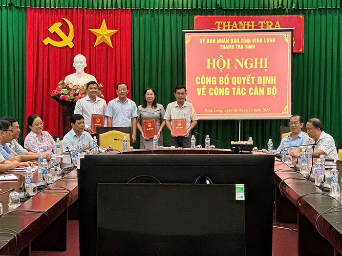 Thanh tra tỉnh Vĩnh Long tổ chức Hội nghị công bố Quyết định về công tác cán bộ và tiếp nhận công chức.